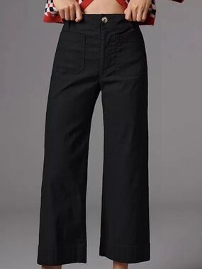 Anthropologie Maeve Black The Colette Magic Fabric Crop Wide-Leg Pants Size 22W
